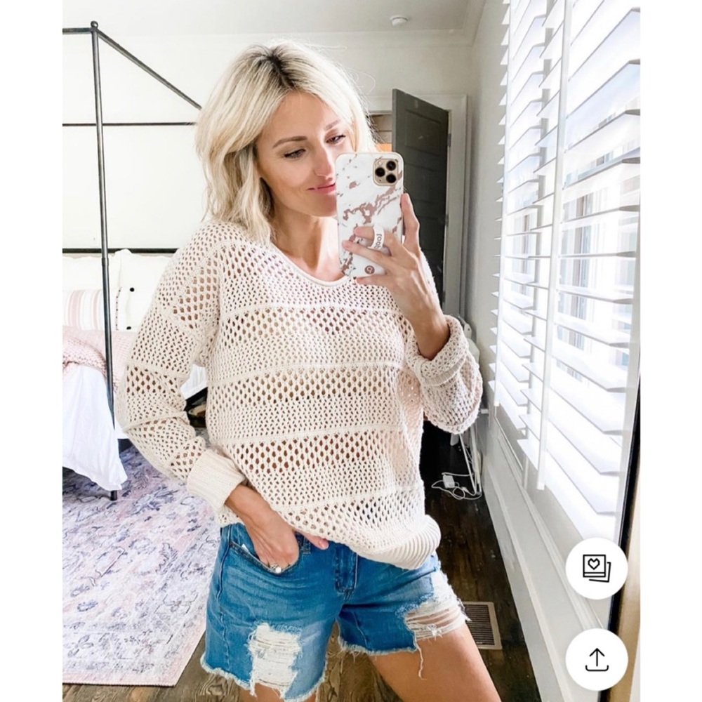 Universal Thread Crewneck Mesh Pullover Sweater